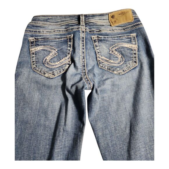 Silver Jeans Low Rise Women's Sz 27 Blue Bootcut Cowgirl Rodeo Denim Y2K Style - Picture 11 of 12